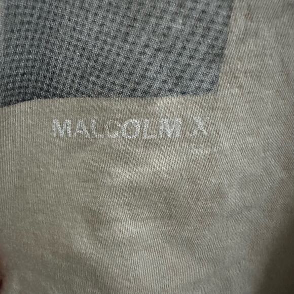 💥Malcolm X Graphic Tee Cut off sleeves Unisex size 2X Tan color freedom - Picture 7 of 10